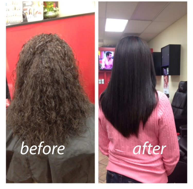 Brazilian blowout before and after