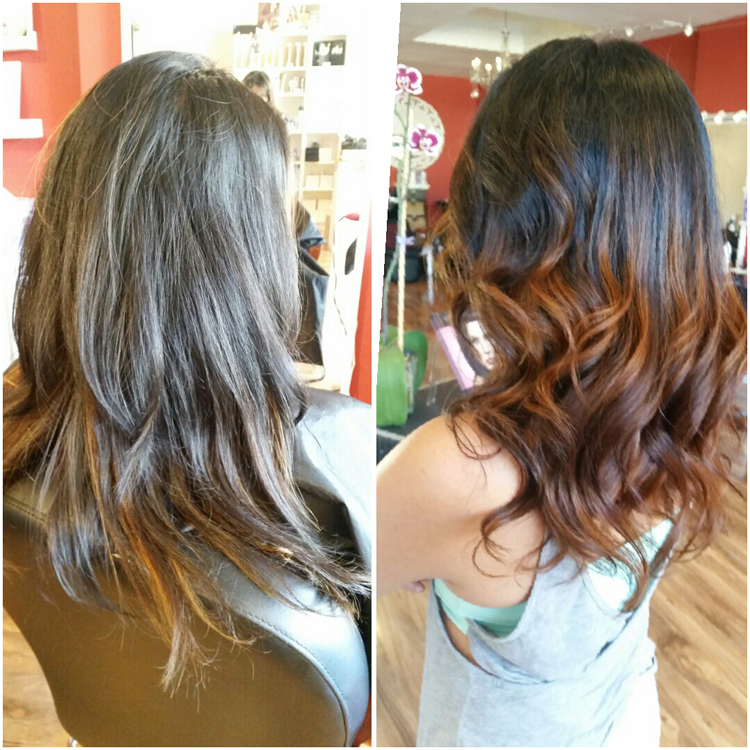 ombre before and after